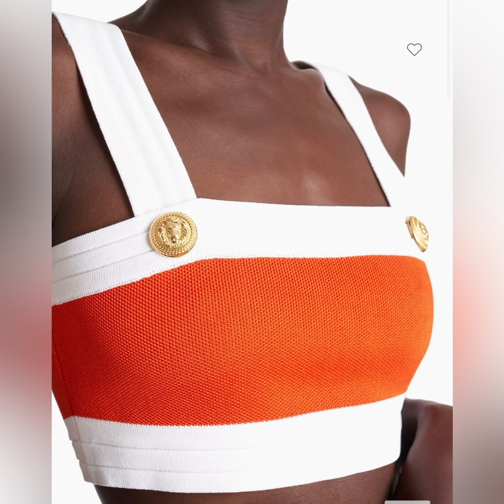 Balmain Knit Bra-Style Cropped Top